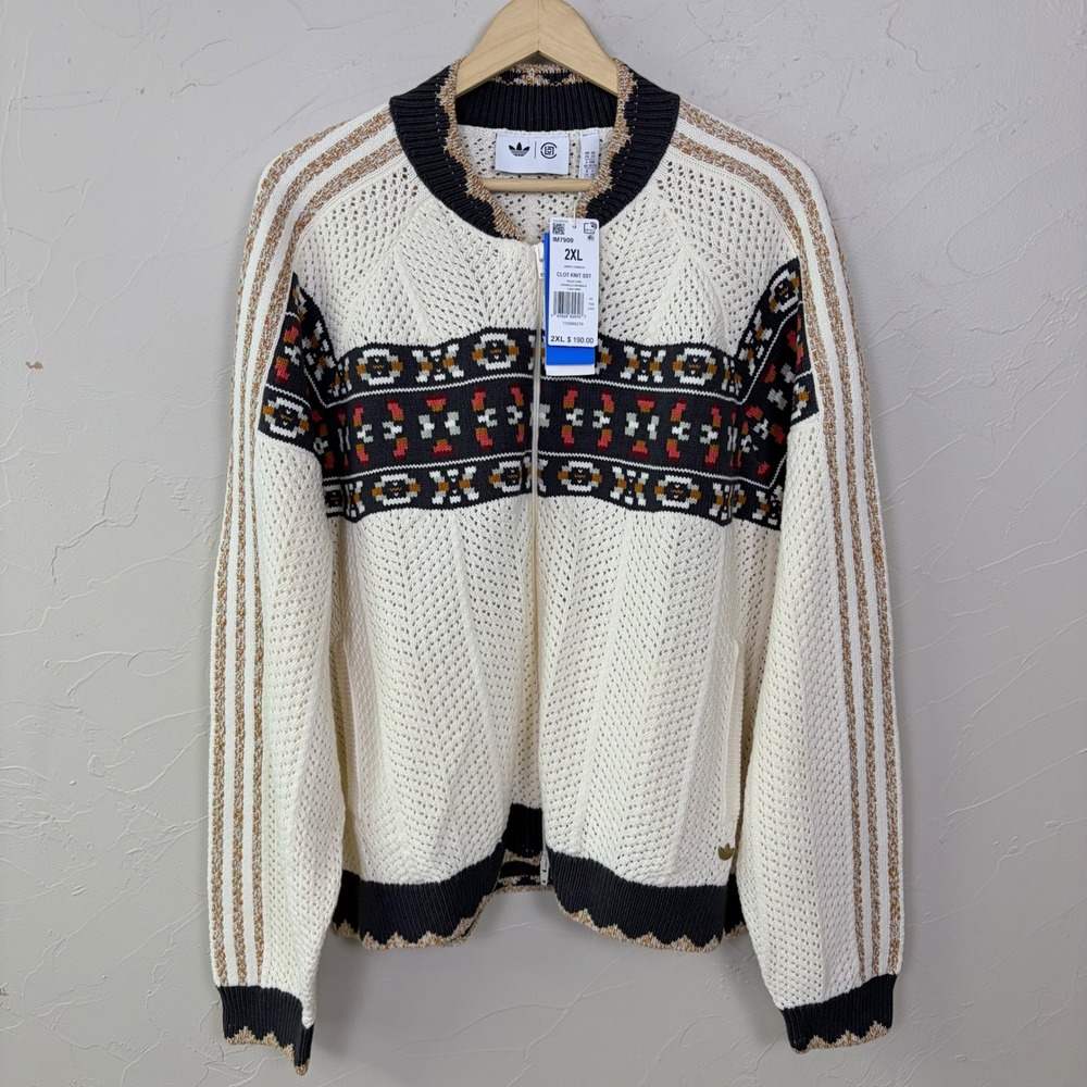 NEW‎ Adidas CLOT Knit SST Track Jacket Mens 2XL Cream Edison Chen Streetwear